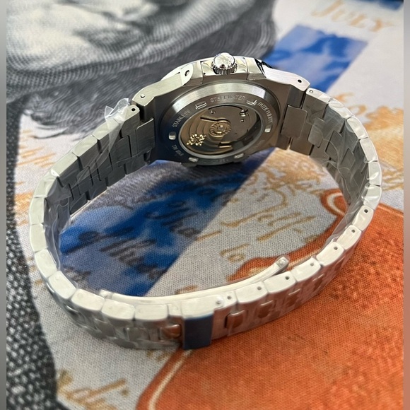 Men’s Luxury Stainless Steel Automatic Watch White Dial Nautilus Style 41mm - Picture 6 of 6